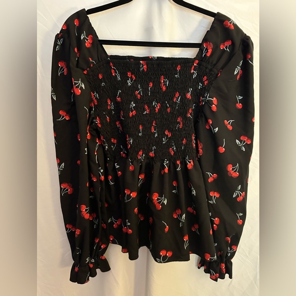 Shein cherry long sleeve blouse - Picture 2 of 3